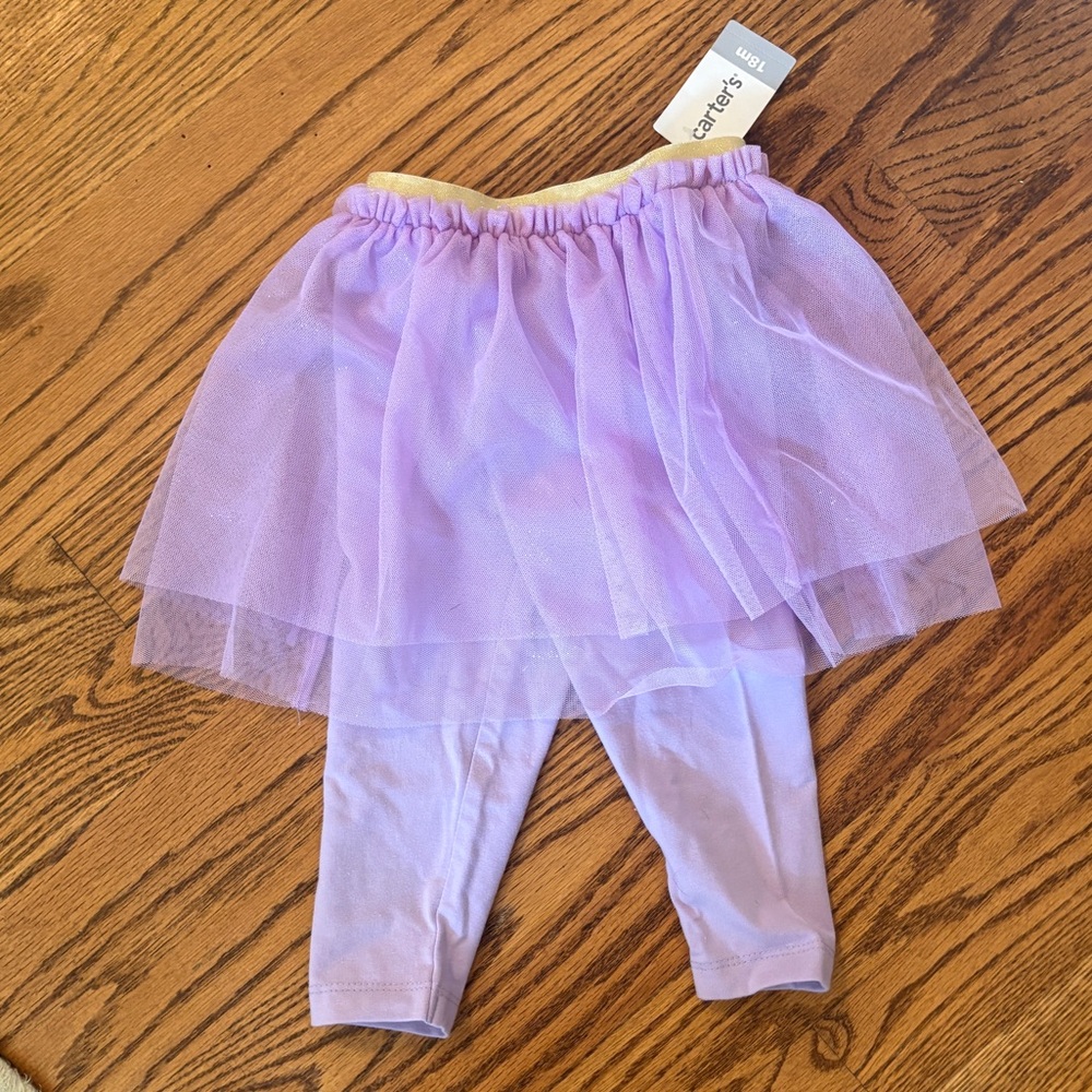 ✨ Carter’s Baby Girl Lilac Tutu Leggings | Size 18M | NWT ✨